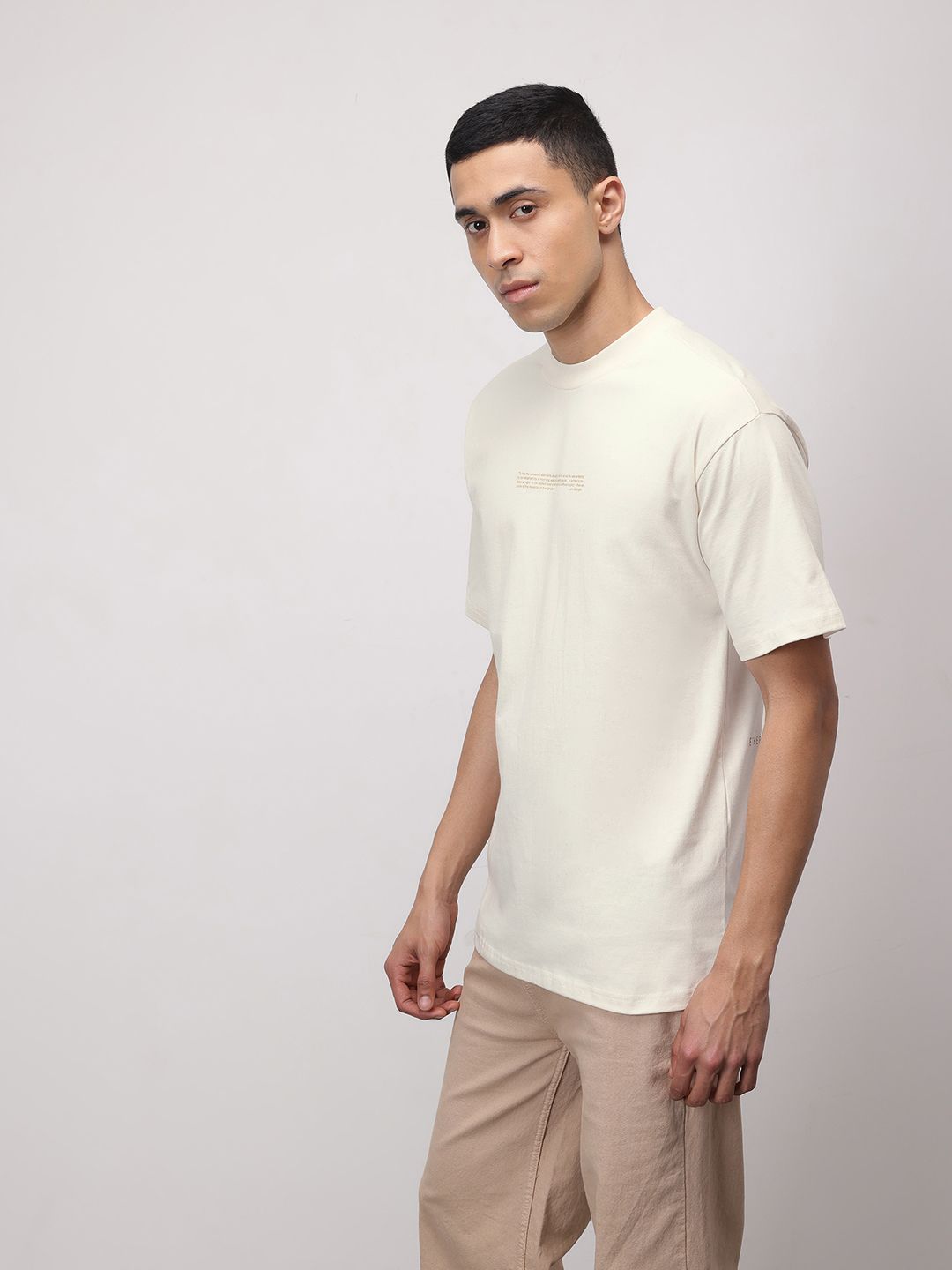 ether Kora Relaxed Fit Typography Printed Cotton T-shirt