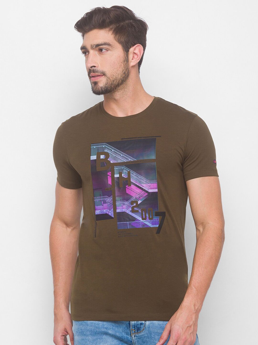 Being Human Men Brown Printed T-shirt