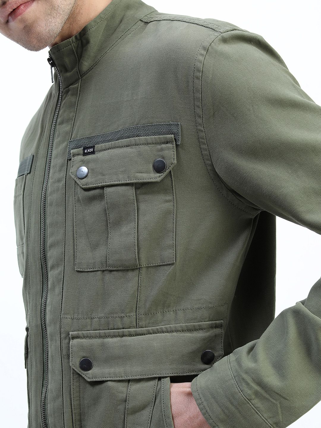 HIGHLANDER Men Olive Green Tailored Jacket