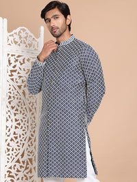 Jompers Men Geometric Embroidered Sequinned Kurta
