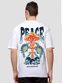 ADRO Lelaki Baju T-Shirt Bersaiz Besar Kapas Lengan Jatuh Bercetak Grafik