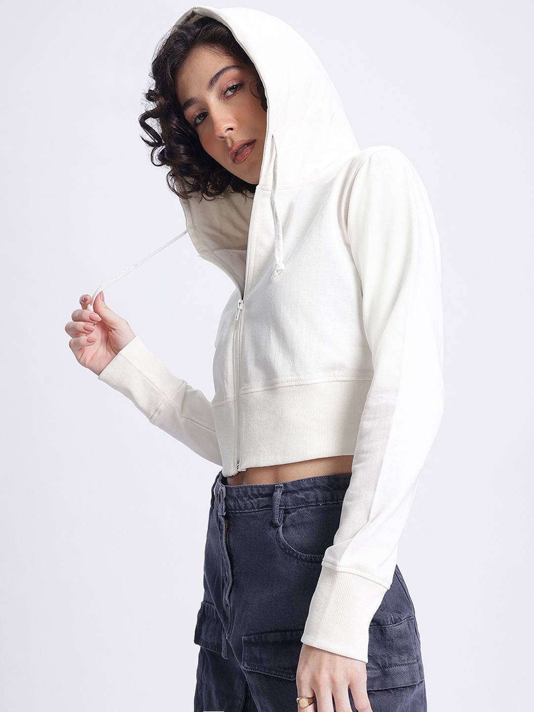DressBerry Hooded Crop Sweatshirt