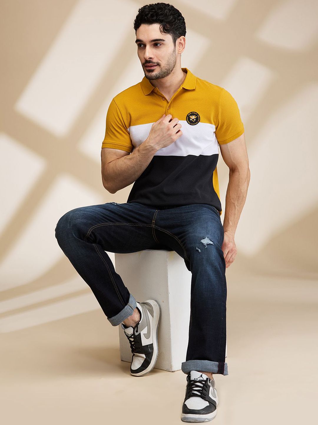 Being Human Men Low Distress Light Fade Jeans