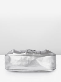 DressBerry Textured Half Moon Shoulder Bag with Bow Detail