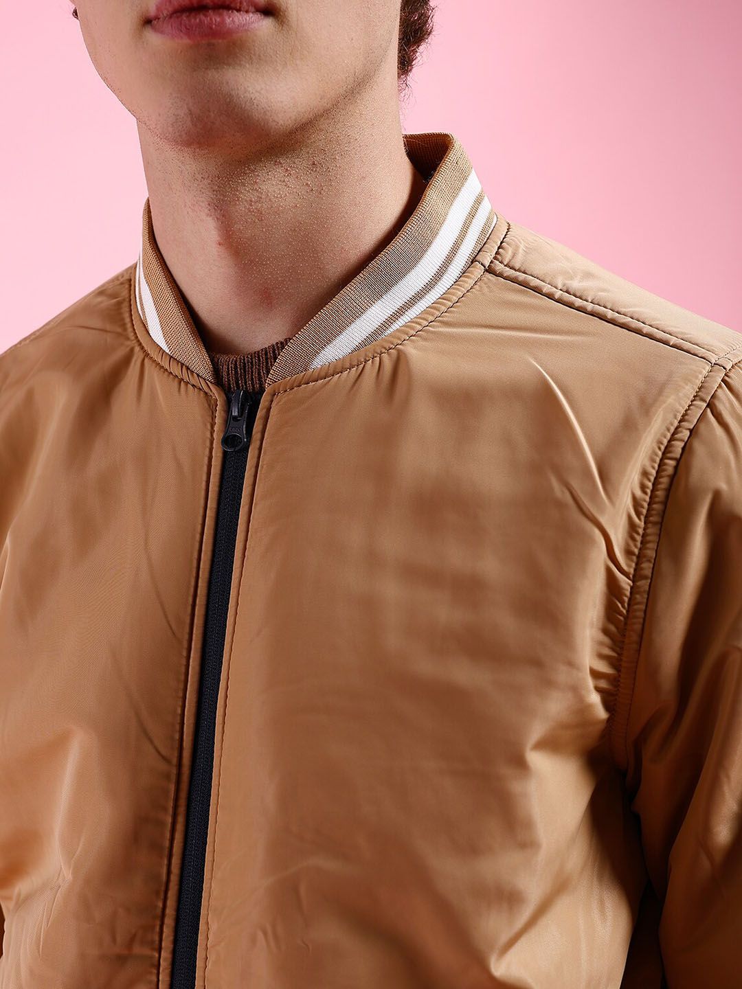 The Indian Garage Co Men Solid Regular Fit Bomber Jacket
