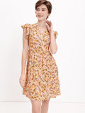 DressBerry Whispering Flutters Autumnal Garden Fit-N-Flow Dress
