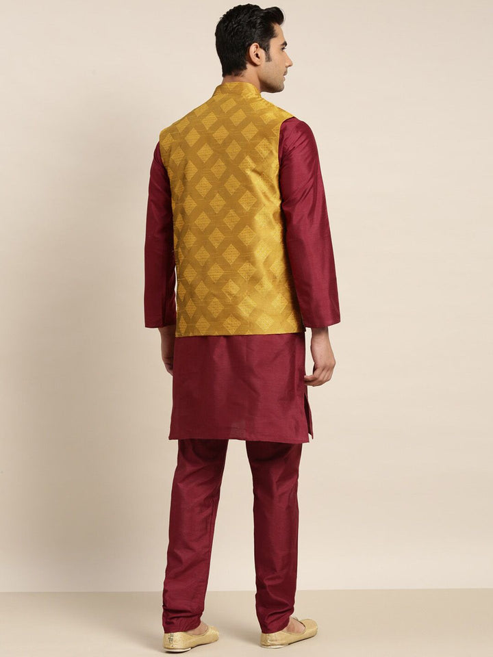 SOJANYA Manadrin Collar Kurta with Churidar & Nehru Jacket