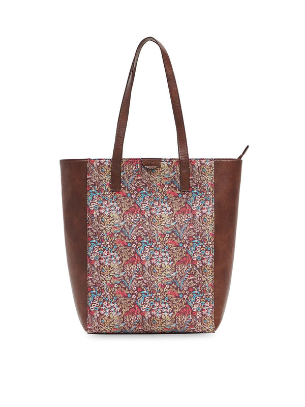 TEAL BY CHUMBAK Floral Printed Oversized Shopper Tote Bag