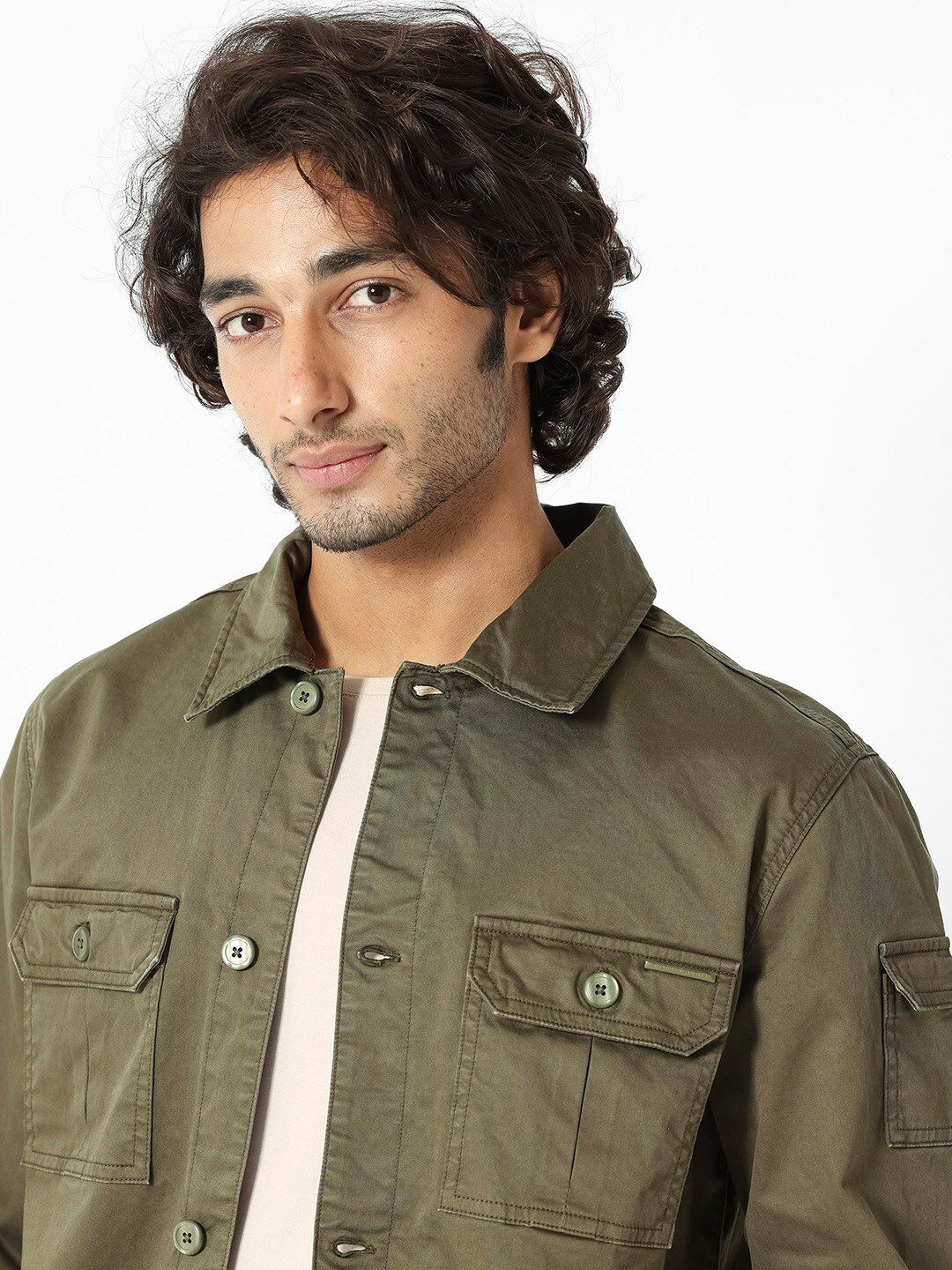 RARE RABBIT Men Cedro Tailored Fit Spread Collar Jacket