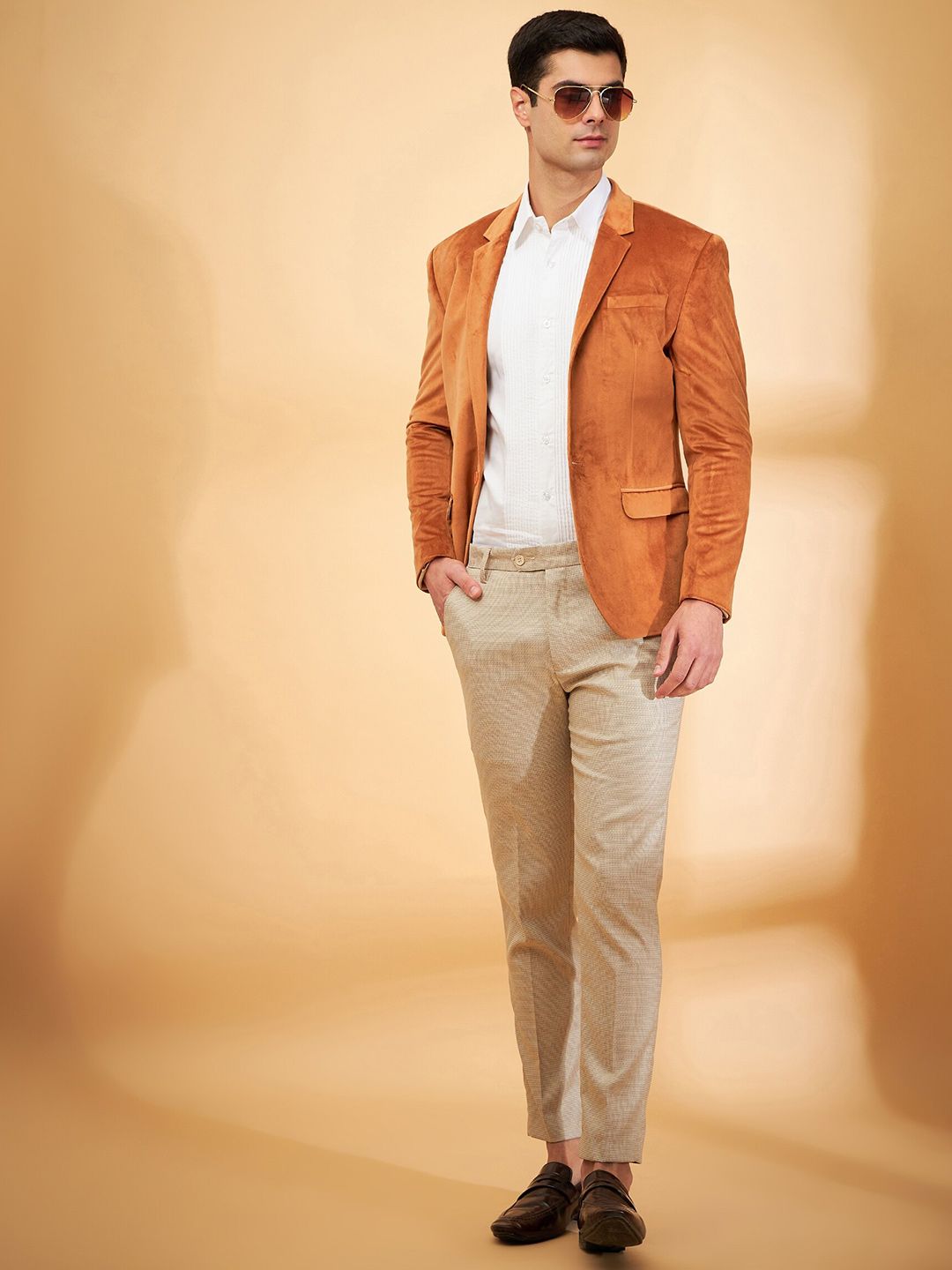 DENNISON Notch Lapel Collar Single-Breasted Blazer
