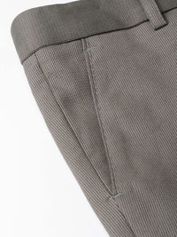DENNISON Men Charcoal Grey Smart Tapered Fit Self Design Regular Trousers