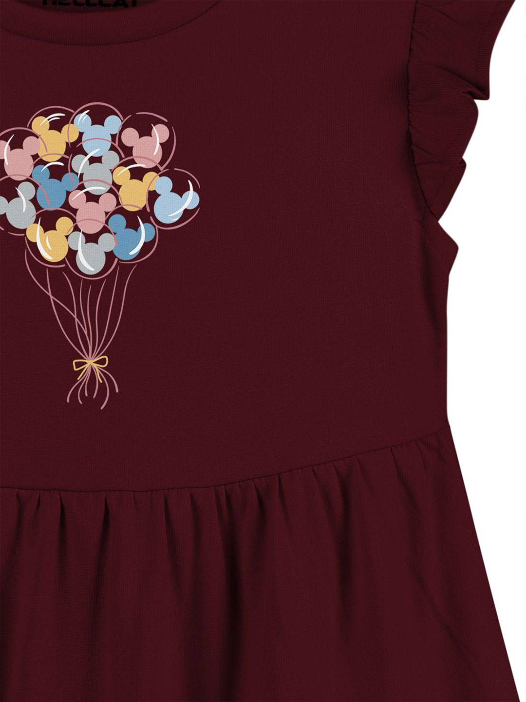 HELLCAT Girls Pack of 2 Printed Flutter Sleeve A-Line Dress