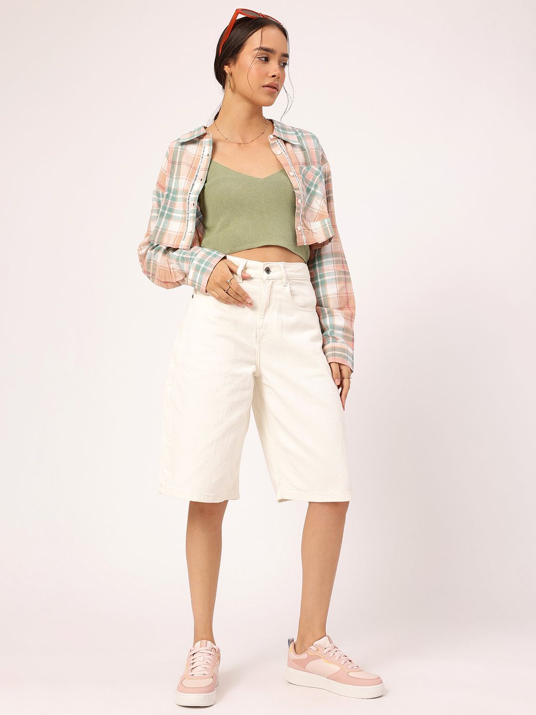 DressBerry Women Denim Duds Bermuda Skater Fit Shorts