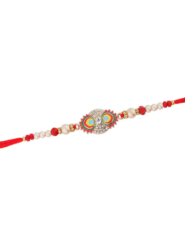 Voylla Sparkling Enameled Designer Thread Rakhi