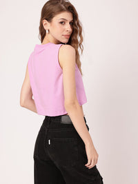 DressBerry Uplifting Feminine Typography Printed Sleeveless Crop T-Shirt