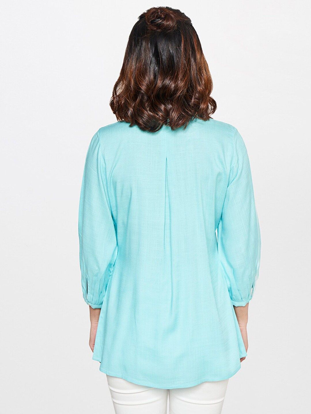 Global Desi Ethnic Motif Embroidered Regular Top
