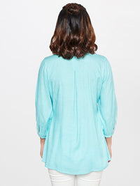 Global Desi Ethnic Motif Embroidered Regular Top
