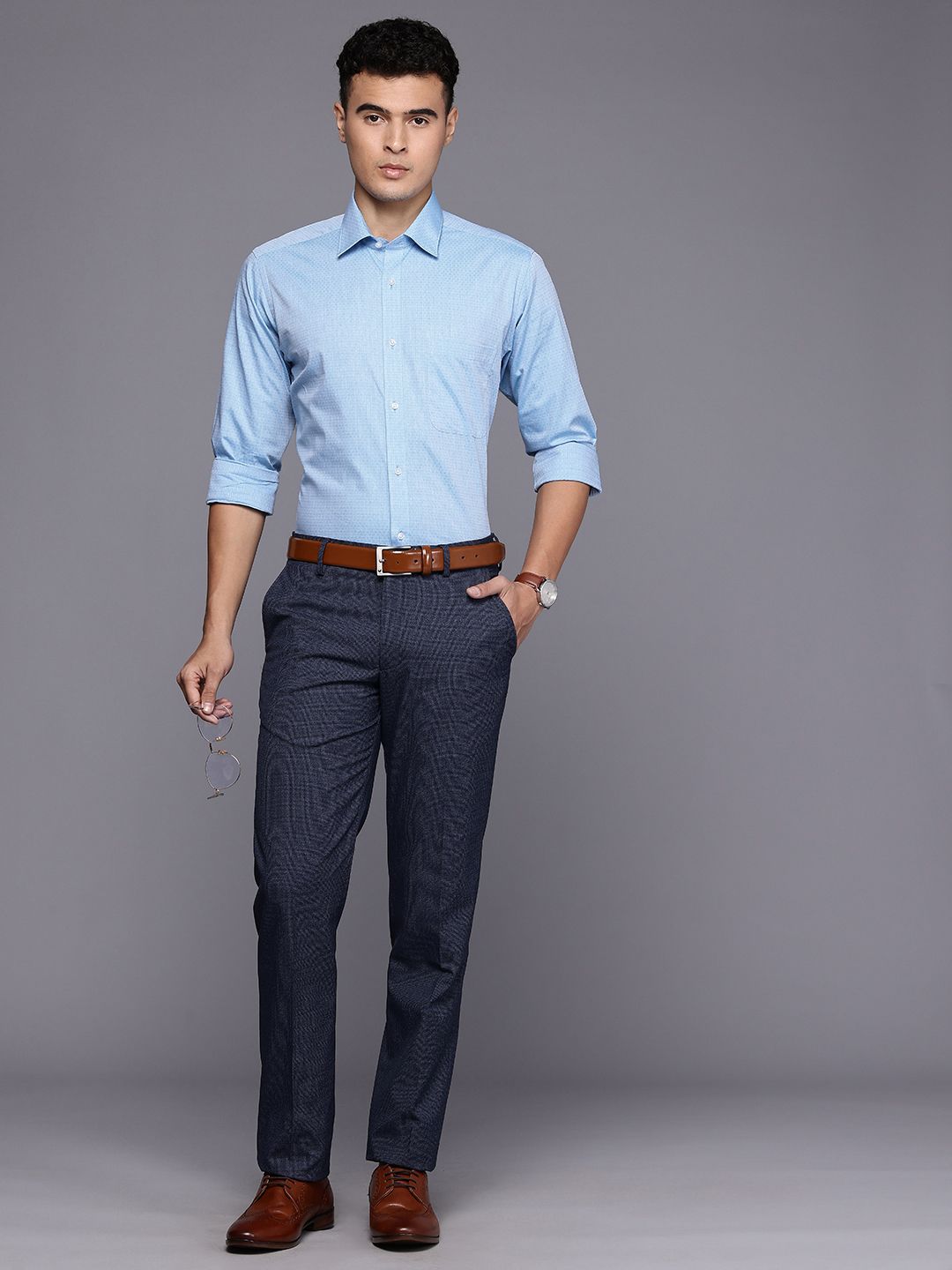 Raymond Pure Cotton Textured Slim Fit Formal Shirt