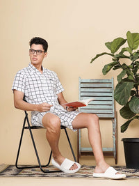 The Indian Garage Co Men Pure Cotton Checked Night suit