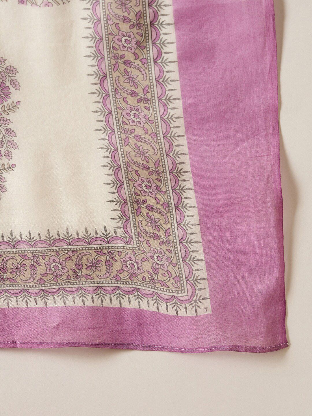 Indo Era Floral Printed Regular Sequinned Pure Cotton Kurta with Trousers & Dupatta