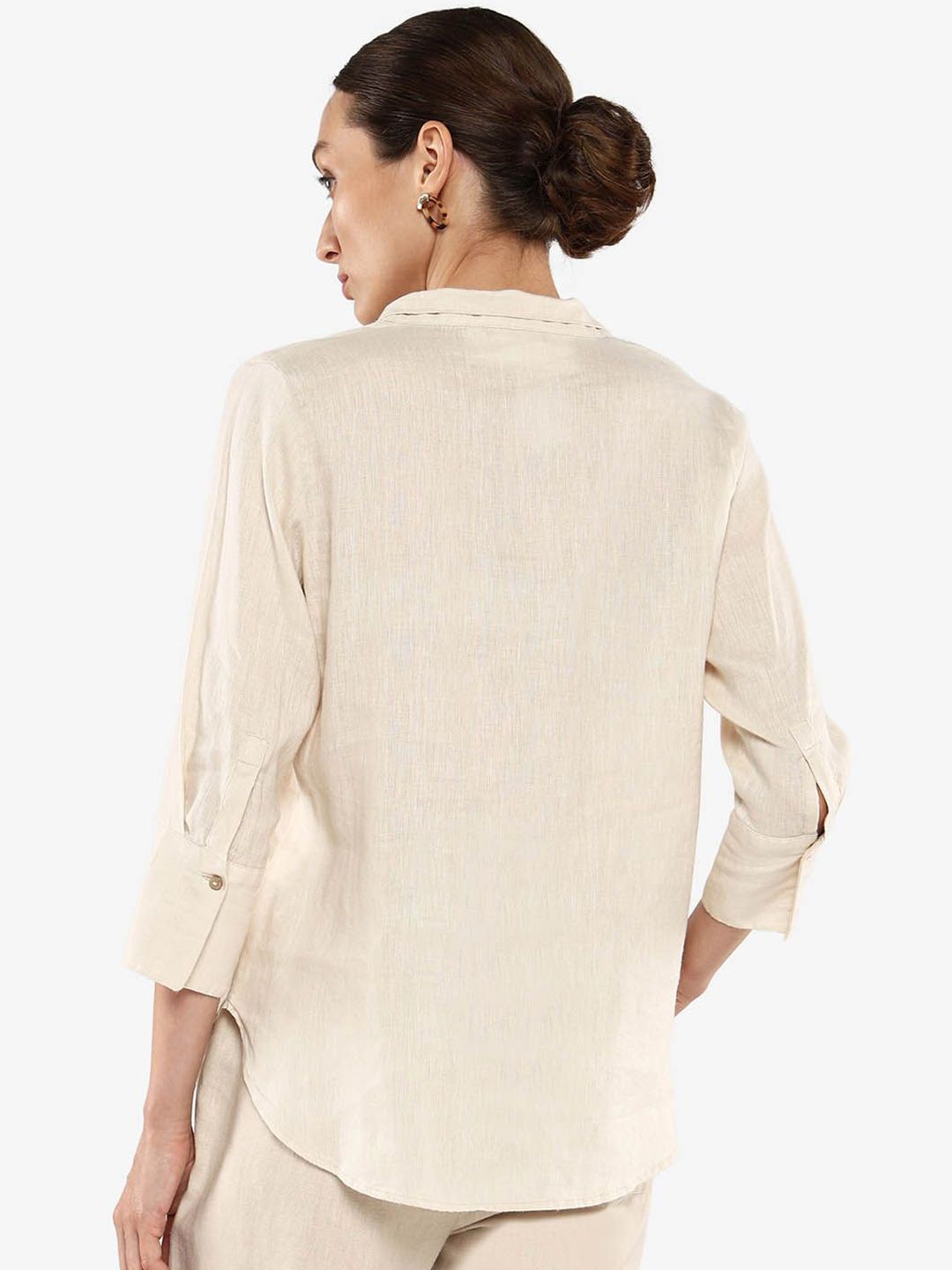 RAREISM Women Shirt Collar Cotton Shirt Style Top