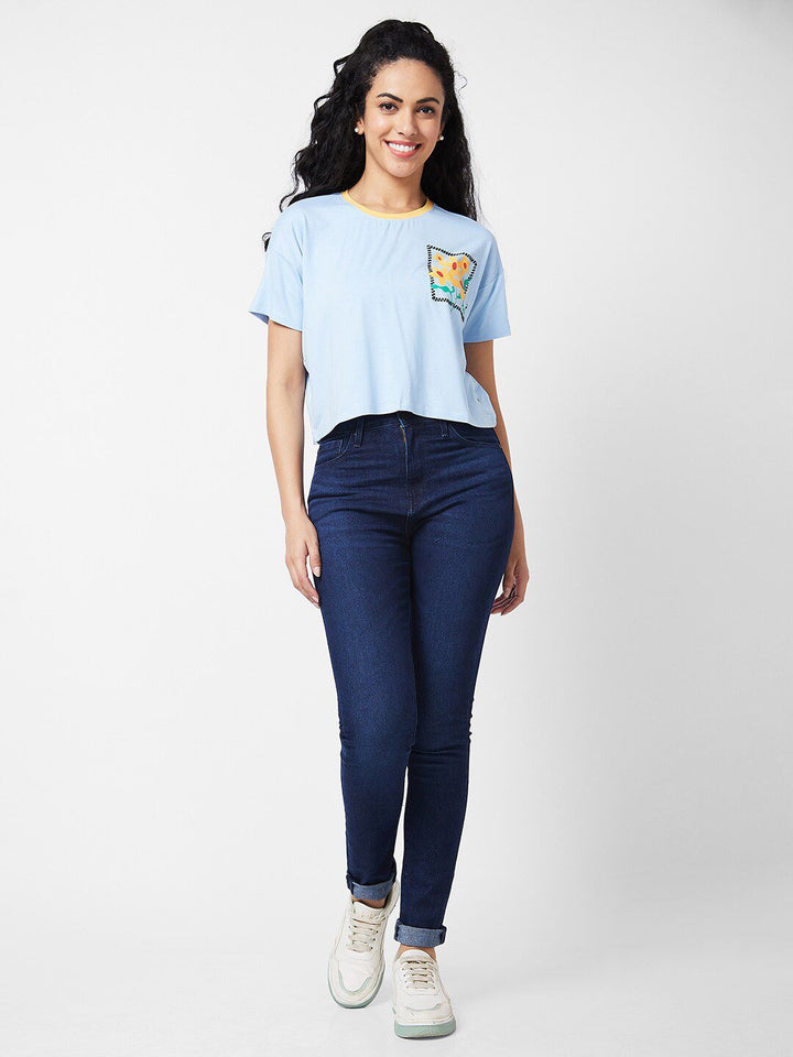 SPYKAR Graphic Printed Boxy Cotton T-shirt