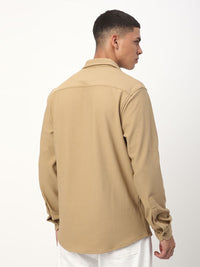 VASTRADO Men Classic Cutaway Collar Textured Casual Shirt