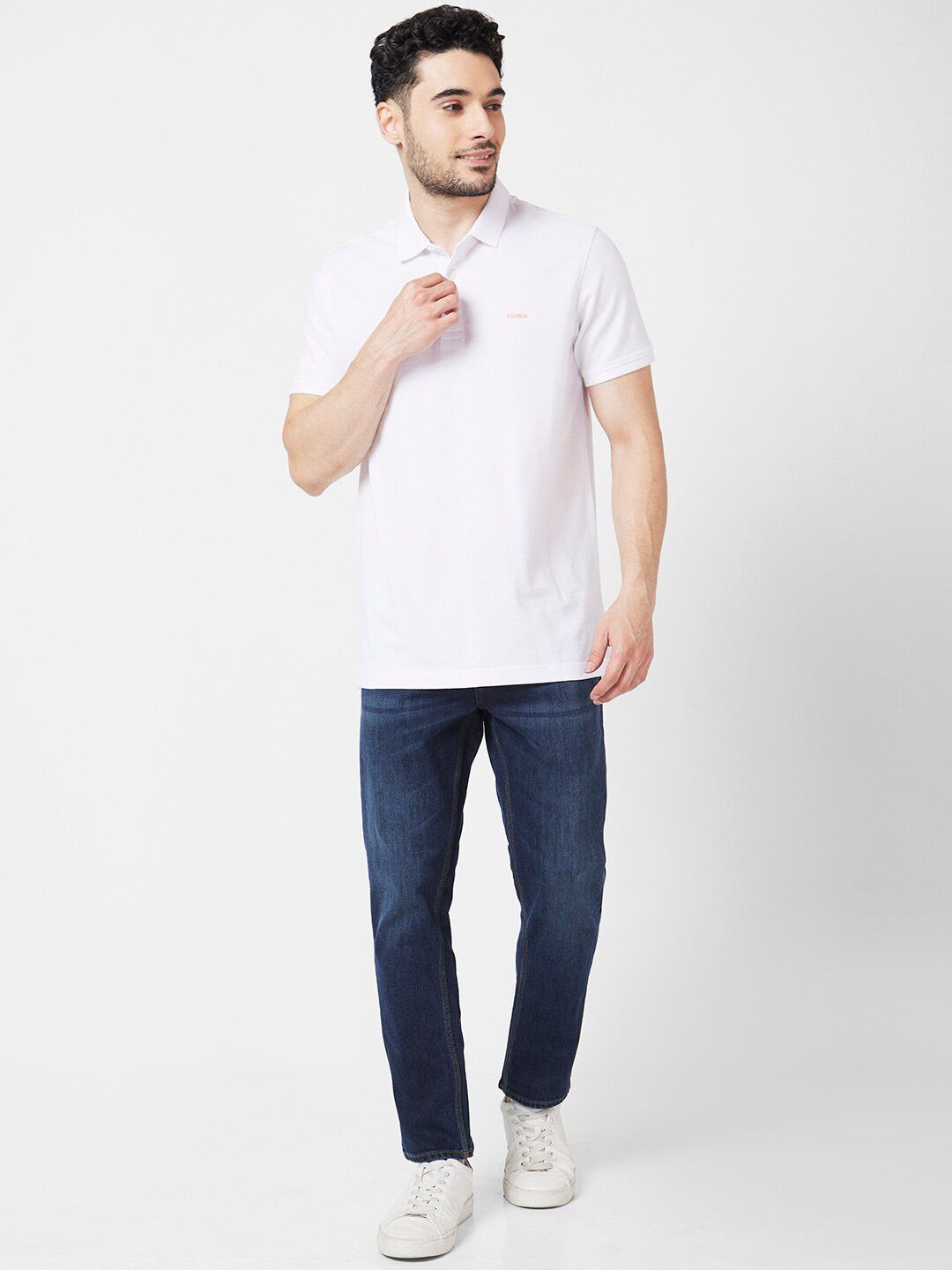 SPYKAR Polo Collar Slim Fit Cotton T-Shirt