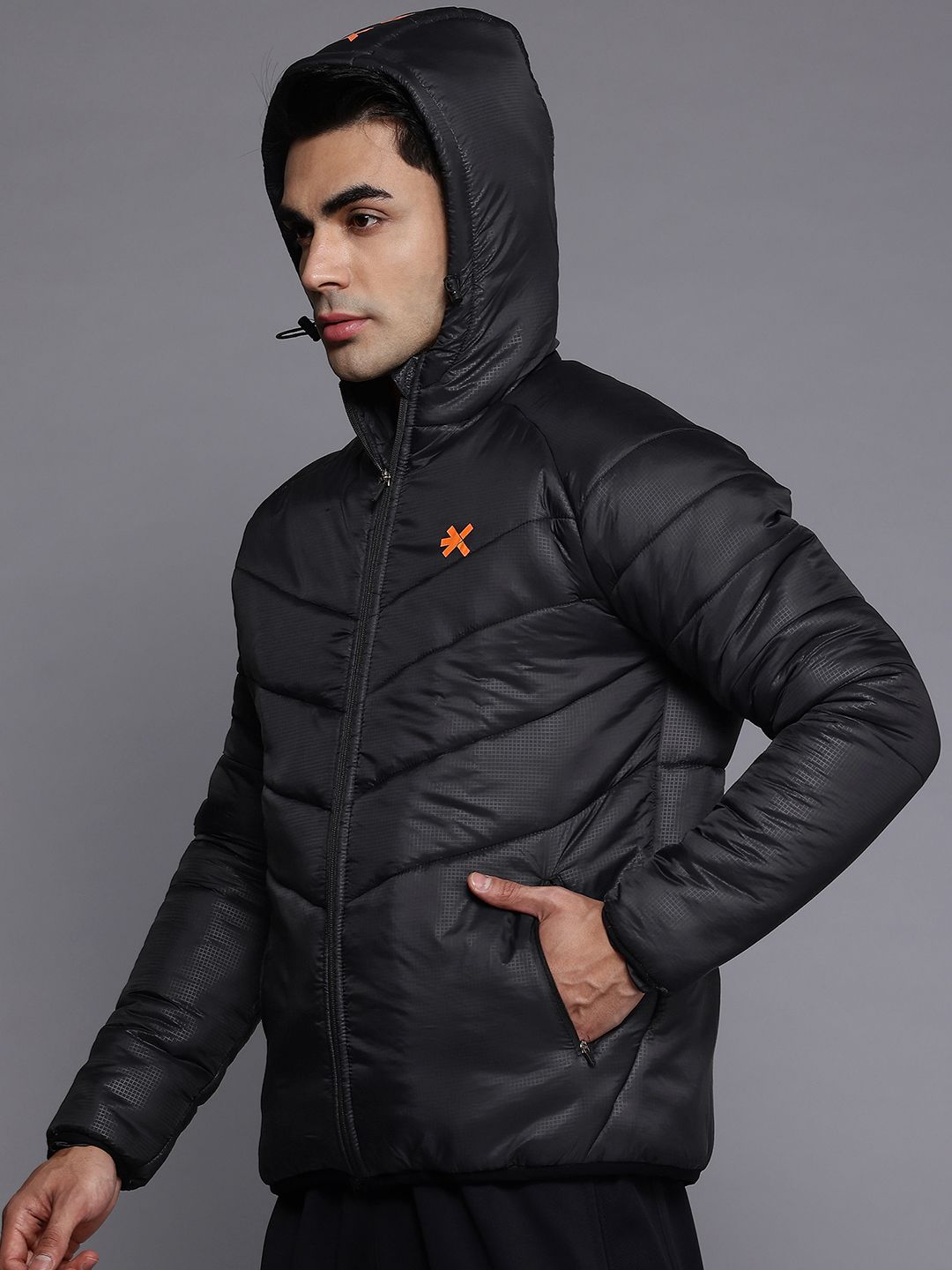 HRX by Hrithik Roshan Rapid-Dry Hooded Training Padded Jacket