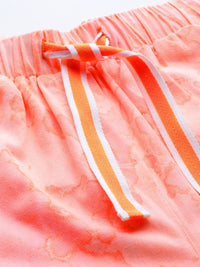 SASSAFRAS Women Peach-Coloured Tie & Dye Twill Pure Cotton Joggers