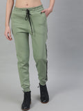 STREET 9 Women Green Regular Fit Solid Joggers