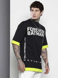 The Indian Garage Co Batman Printed Oversized Pure Cotton T-shirt