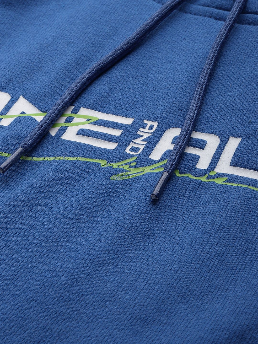 The Indian Garage Co Men Blue Printed Hooded Sweatshirt