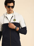 Being Human Colourblocked Pure Cotton Hooded Sweatshirt
