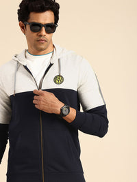 Being Human Colourblocked Pure Cotton Hooded Sweatshirt