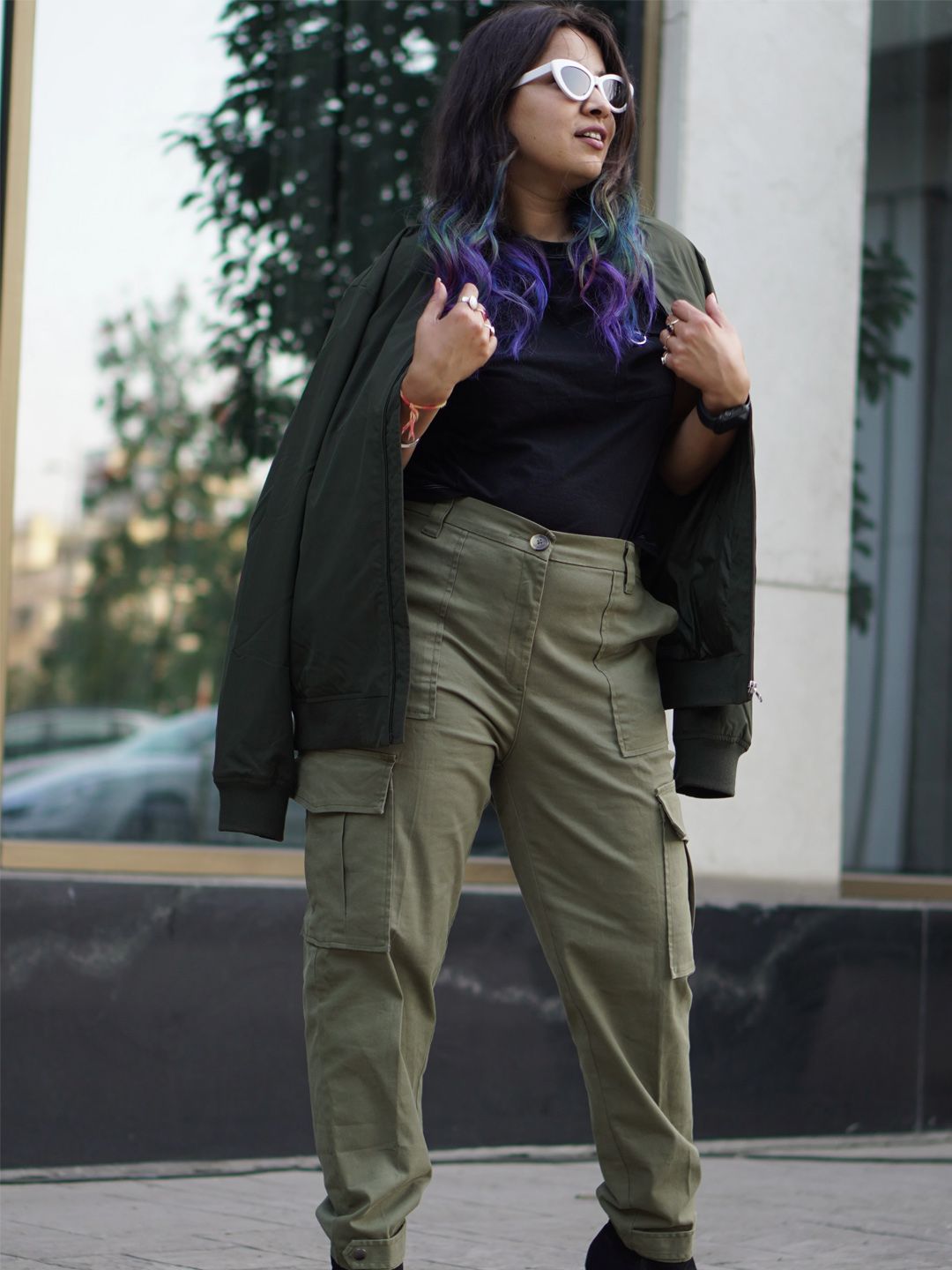 Tokyo Talkies Women Olive Green Slim Fit Solid Cargos