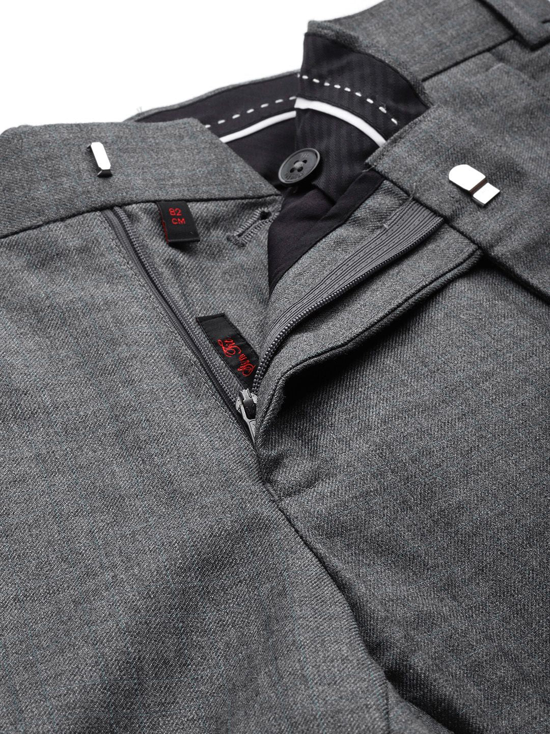 Raymond Men Textured Slim Fit Trousers