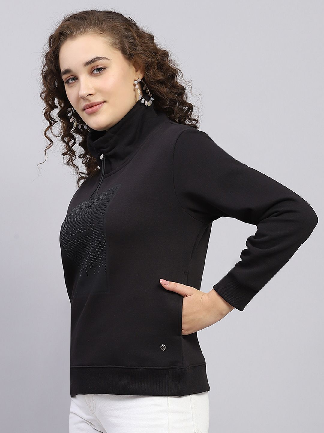 Monte Carlo High Neck Embellished Sweatshirt