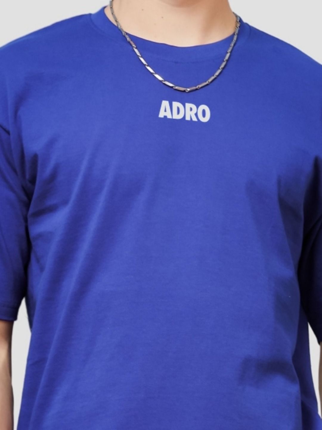 ADRO Lelaki Baju T-Shirt Bersaiz Besar Kapas Lengan Jatuh Bercetak Grafik