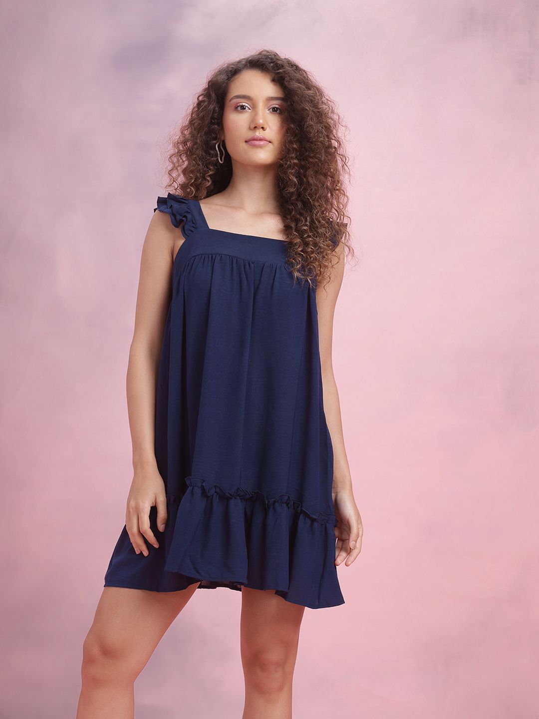 DressBerry A-Line Dress with Pleated Detail