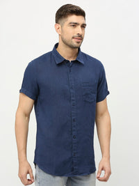 SPYKAR Spread Collar Linen Casual Shirt