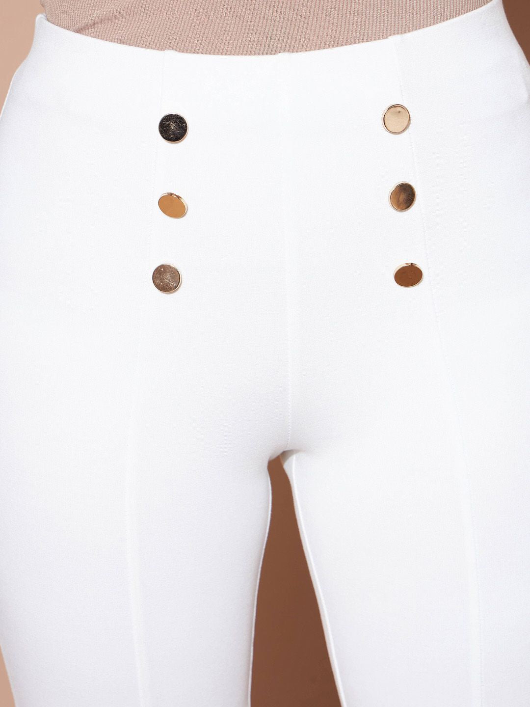 SASSAFRAS BASICS Women Bootcut Trousers Flared High-Rise Trousers