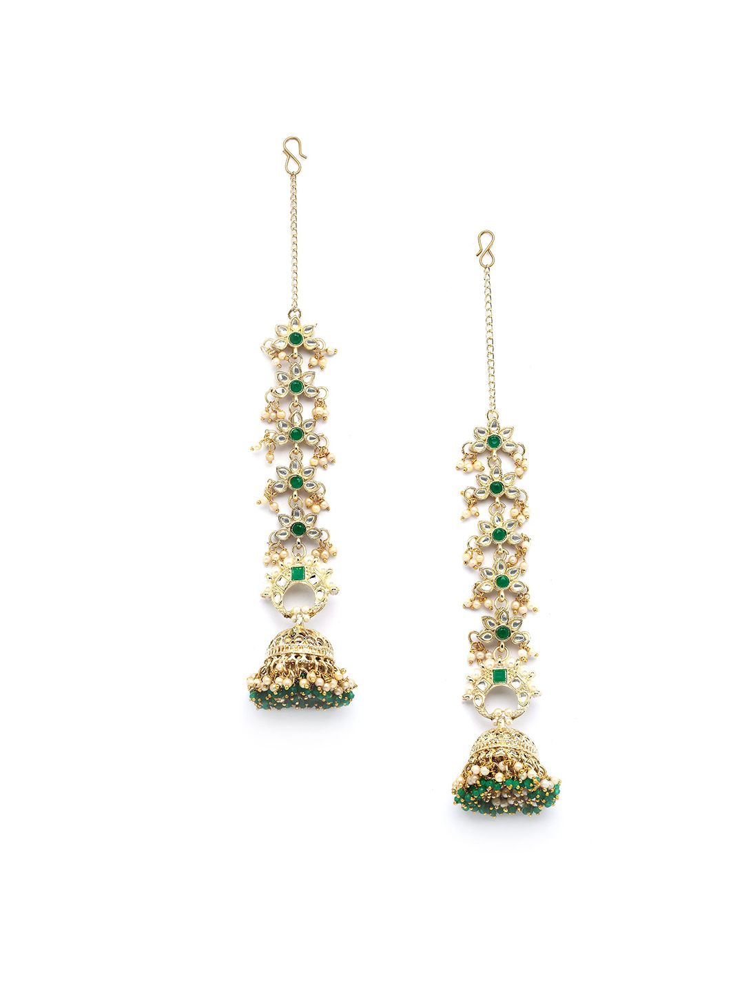 Karatcart Gold Plated Kundan Studded Jhumkas Anting -anting
