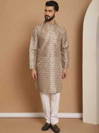 Anouk Ethnic Motifs Printed Straight Kurta With Churidar