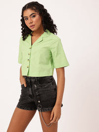 DressBerry Classic Chic Boxy Crop Shirt