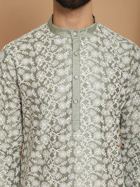 Anouk Floral Embroidered Regular Kurta with Churidar