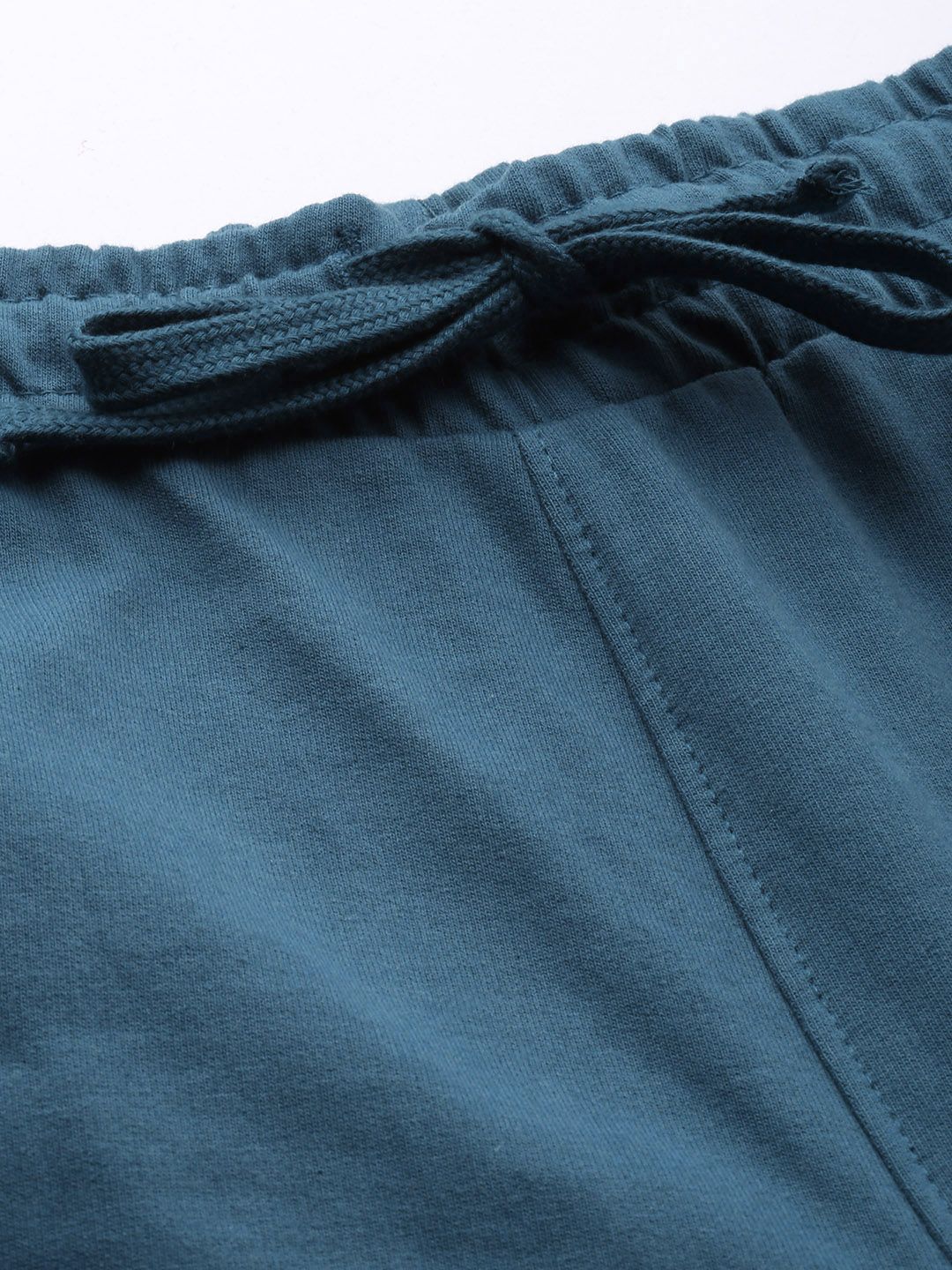 The Indian Garage Co Men Teal Solid Slim Fit  Jogger with Side Strips