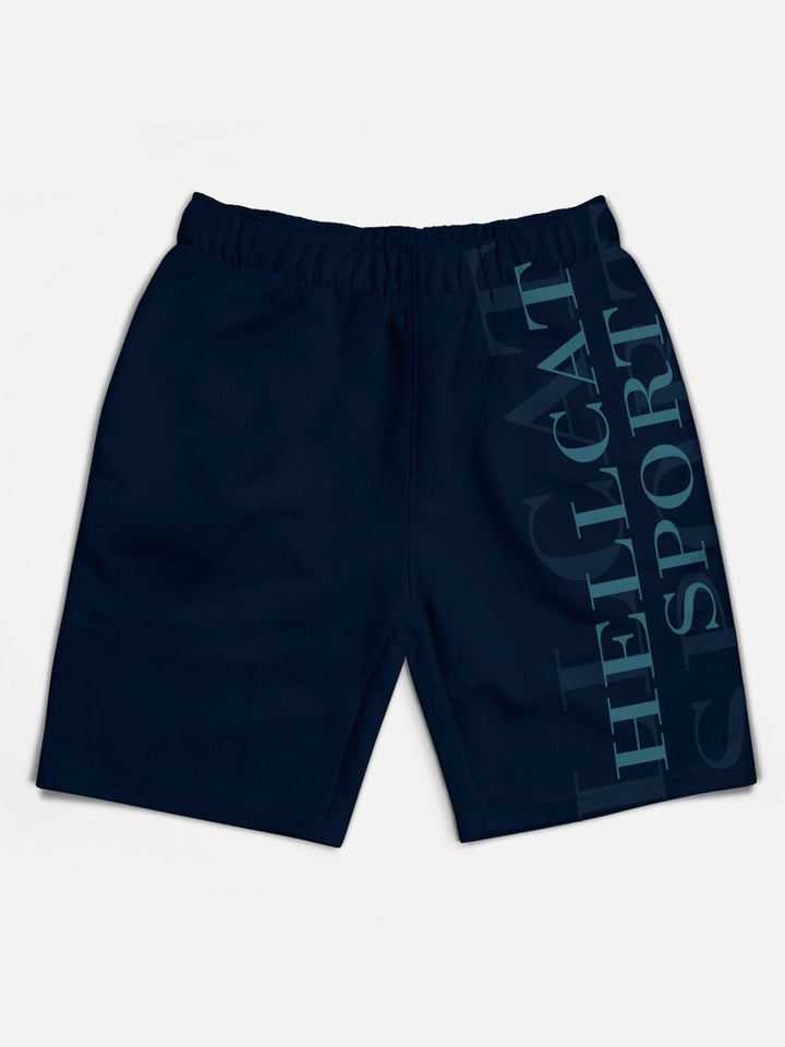HELLCAT Boys Pack Of 3 Mid-Rise Typographic Printed Printed Cotton Shorts