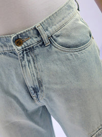 The Indian Garage Co Men Relaxed Fit Clean Look Heavy Fade Pure Cotton Jeans