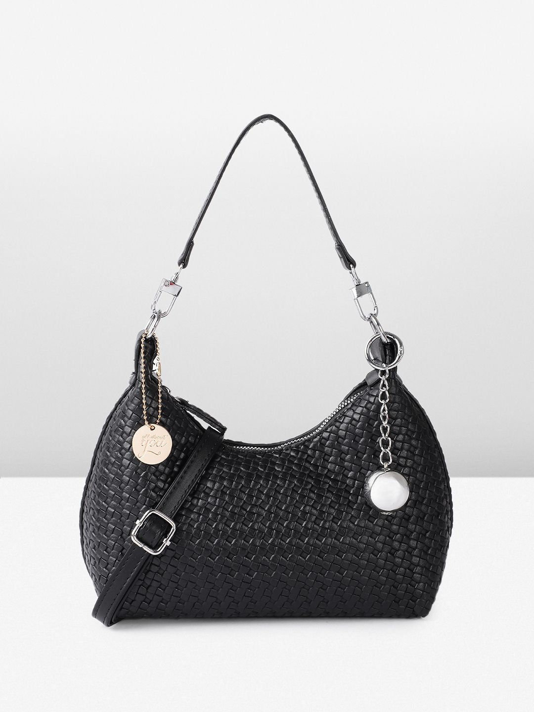 all about you Textured Structured Hobo Bag